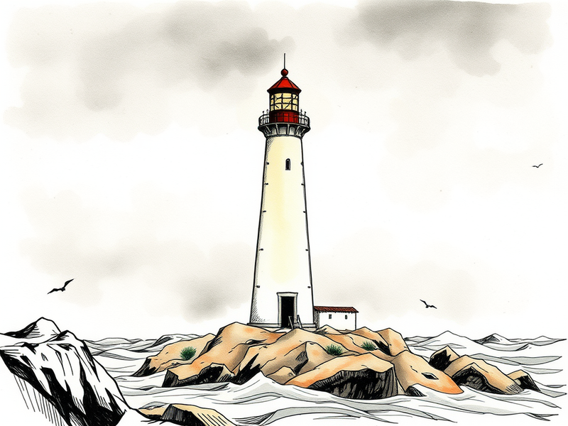 A serene scene with a light, symbolizing hope, guidance, and spiritual connection for first responders.
